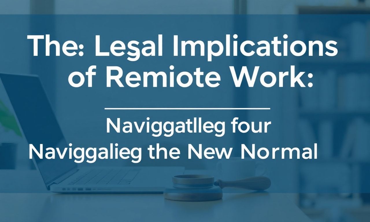 The Legal Implications of Remote Work: Navigating the New Normal