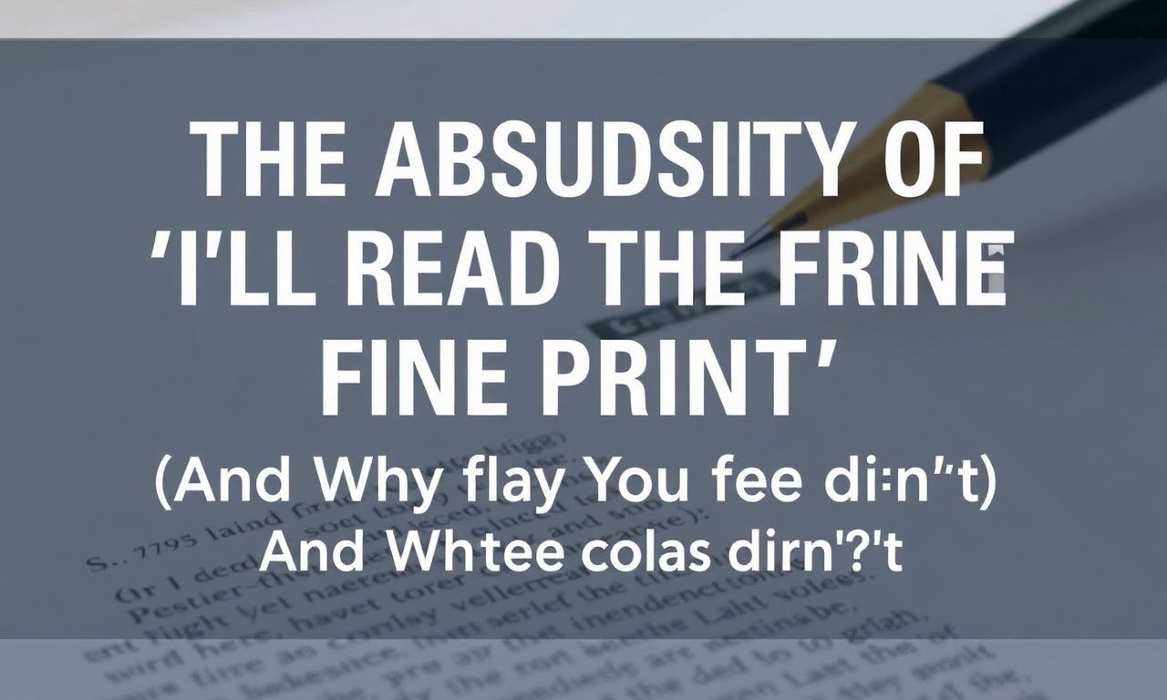 The Absurdity of 'I'll Read the Fine Print Later' (And Why You Shouldn't)